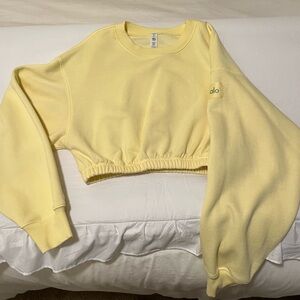 ALO Yoga Yellow Cropped Sweatshirt